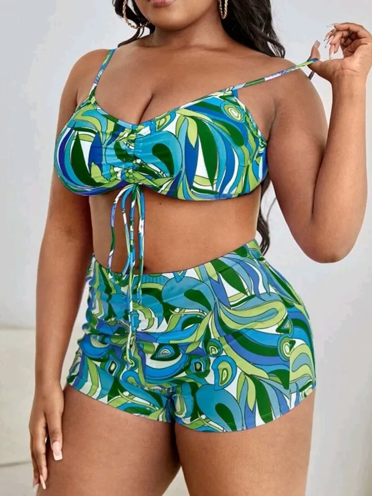 Plus Size Swimwear For Women Swimsuit Large Bathing Suits Two-piece High  Waist Push Up Bikini Set Sexy Separate Stylish