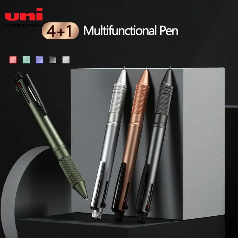 Pen Japan Uni JetStream 5in1 Pen multifunction Pen MSXE52000A 4Color Pallpoint Pen 0.7 مم+قلم رصاص ميكانيكي 0.5 ملم لوازم مكتبية