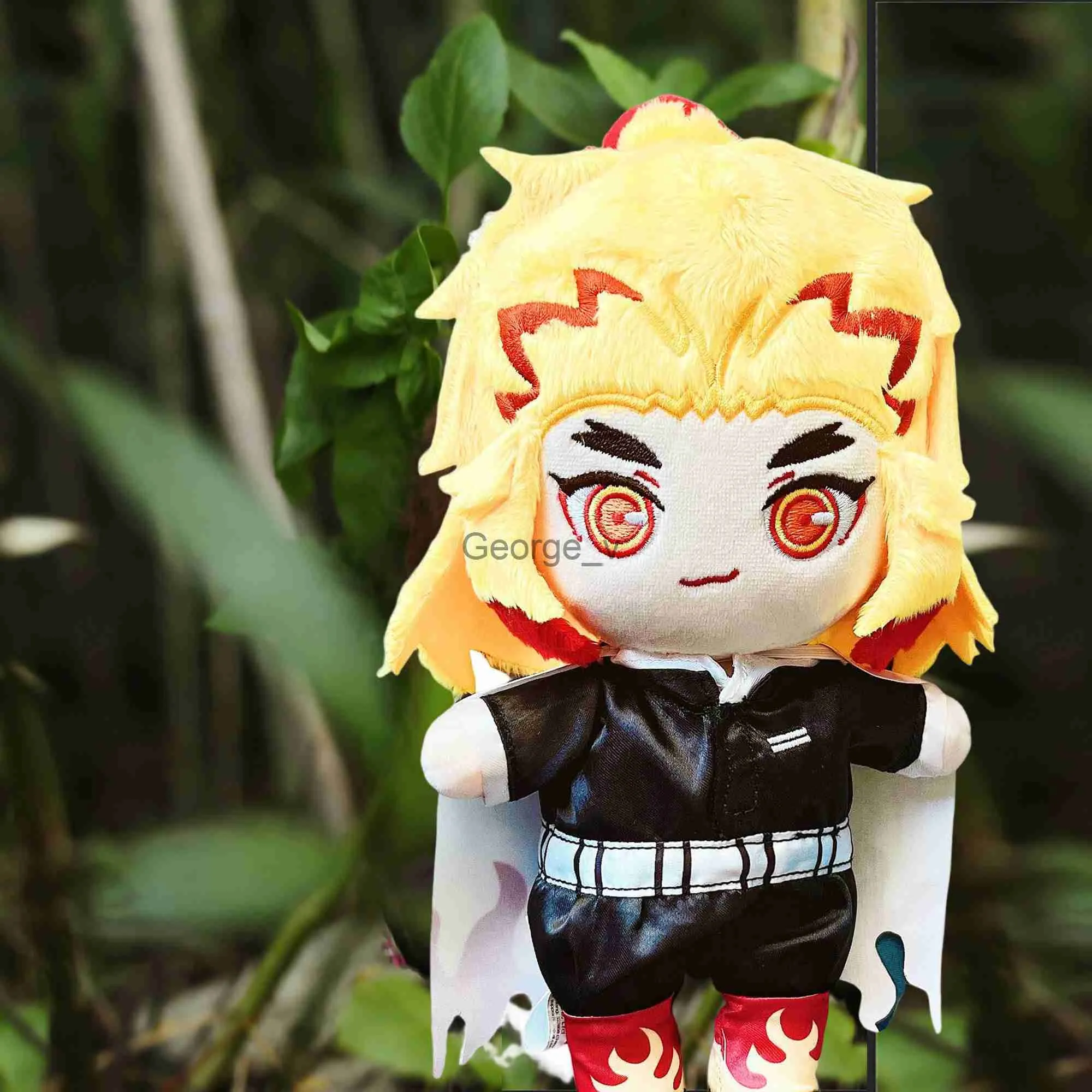 Peluş Hayvanlar 23 cm 9 inç Poseable Demon Slayer Peluş Bebek Giysileri Değiştirilebilir Rengoku Kyoujurou Şekil Plushie Anime Manga Merch Karikatür Hediye J230628