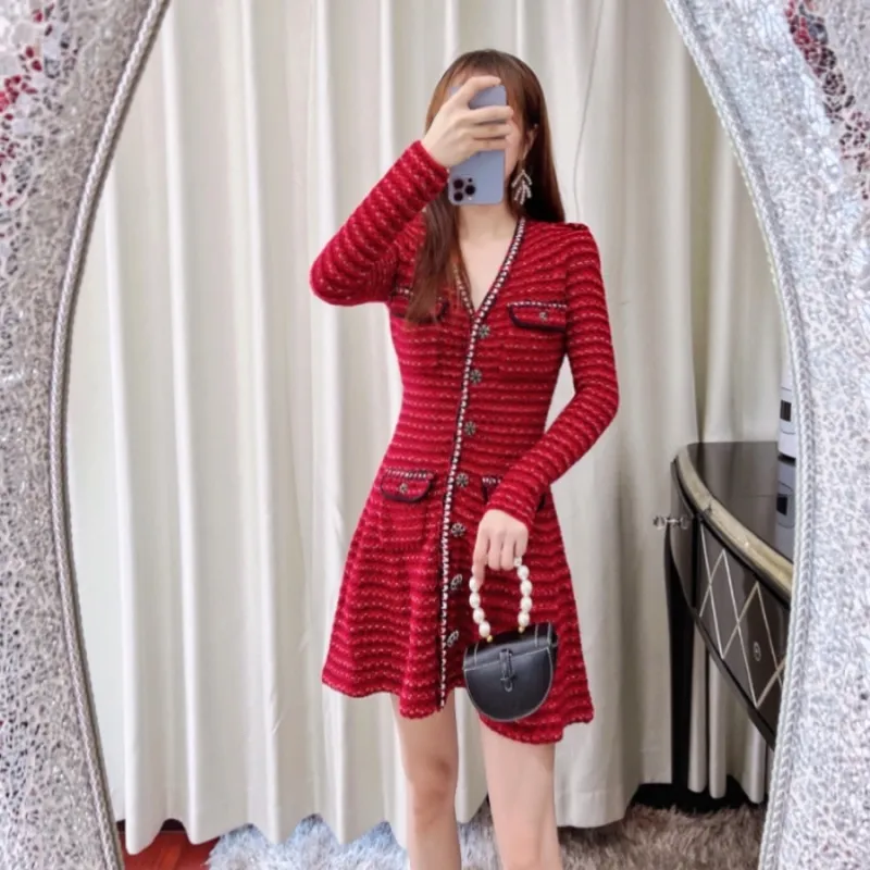 chinese dress ladies NEW Freshman 1996 Blue Knit Fuzzy Cardigan Sweater Mini Tank Dress Set   Brie