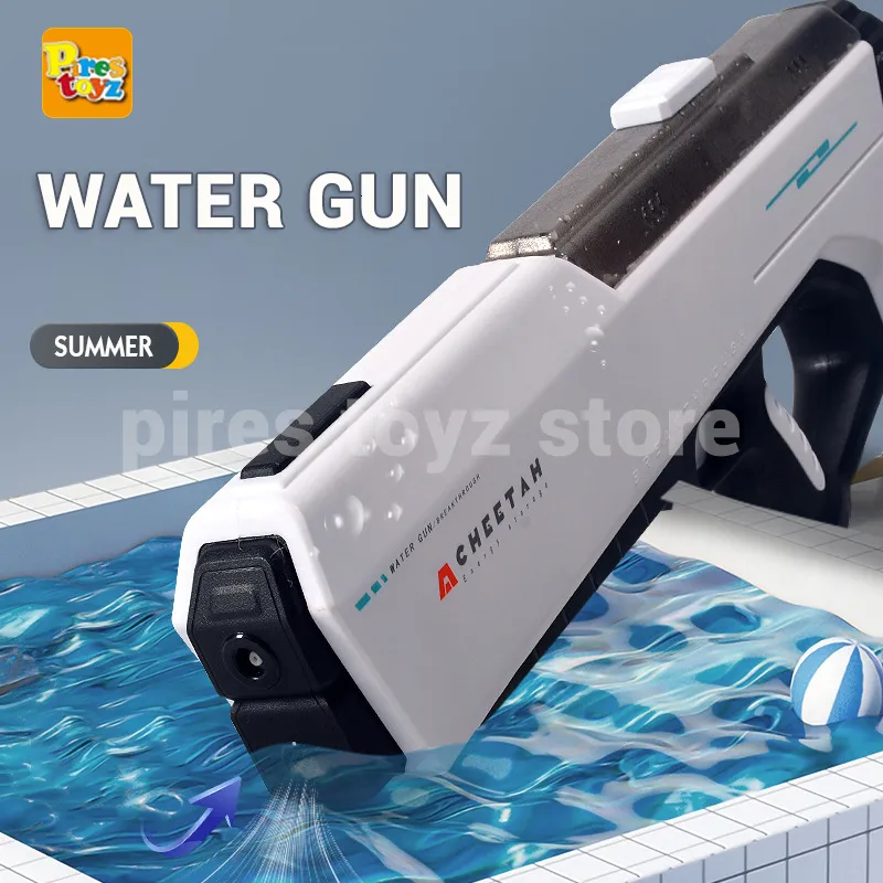Gun Toys 2 Set Electric Water One Button Automatic Powerful Squirt Guns for Kids Adults Summer Outdoor Swimming Pool Beach Party Game 230627