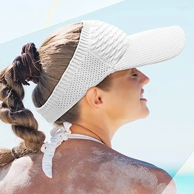 Ball Caps Trendy Folds Designer Women Empty Top Hat Summer Solid Color Large Brim Sunscreen Sun Hats Outdoor Sports Beach Visor