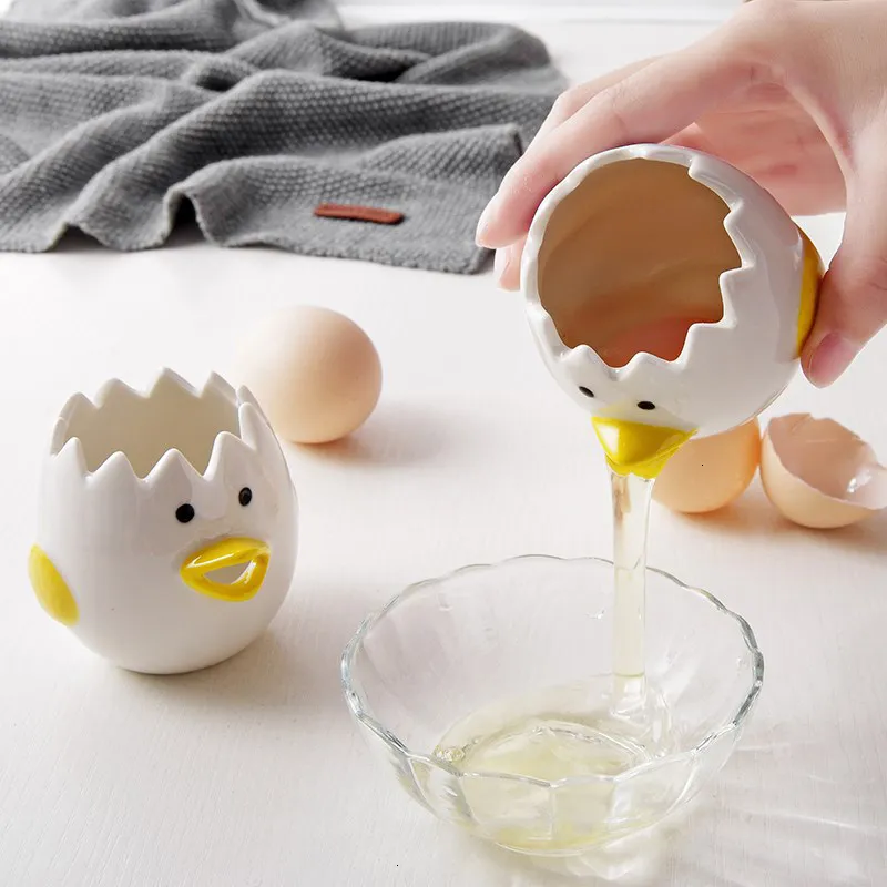 Egg Boilers Creative Ceramic Dividers Yolk White Separator Tools Kitchen Gadgets Baking Tool Home Use Essential Drop 230627