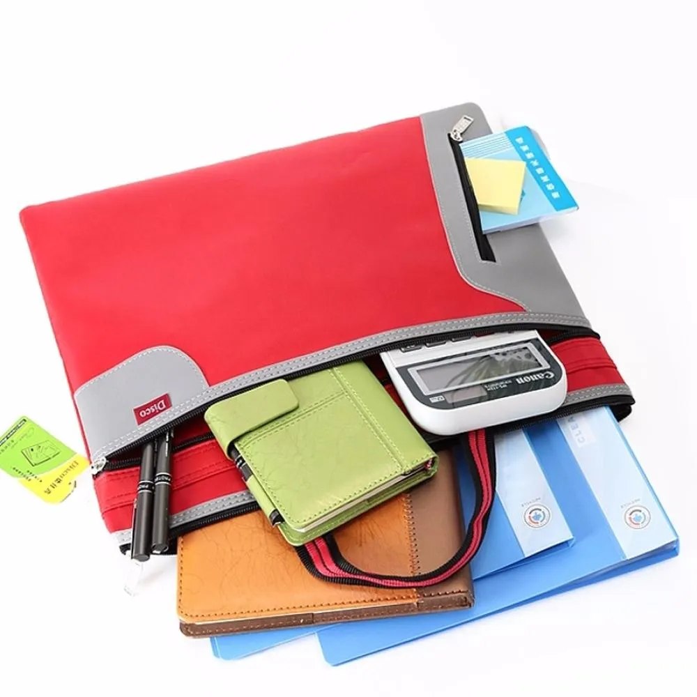 1PC 37X30CM Top Grade Commercial Business Document Bag Tote A4 Filing Bag Meeting Bag Side Zipper Pocket 4 Colors (1)
