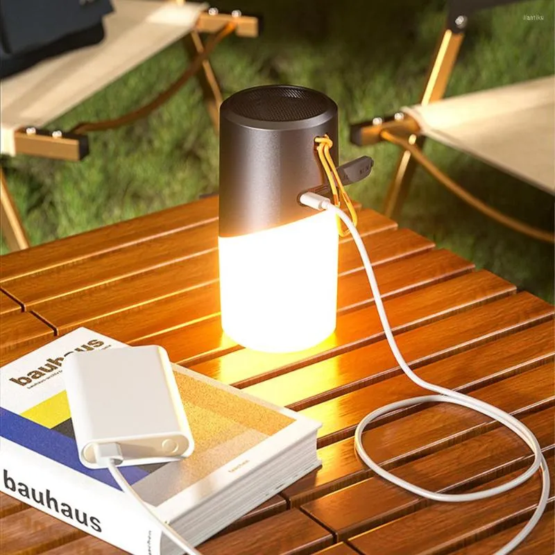 Draagbare Lantaarns LED Audio Nachtlampje Sfeer IPX5 Waterdichte Outdoor Luidsprekers Stereo Klankkast Voor Kamperen Reizen