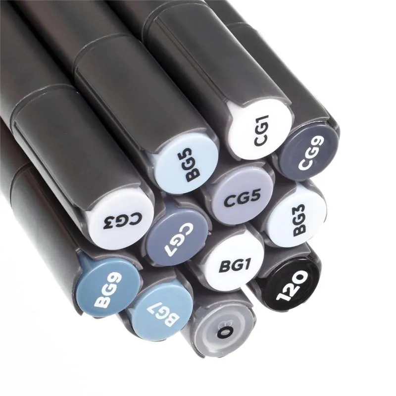 Markers Sta 12 Cool Grey Colors Art Markers GrayScale Artist Dual Head Markers Set for Brush Pen Paint Marker School Student Supplies