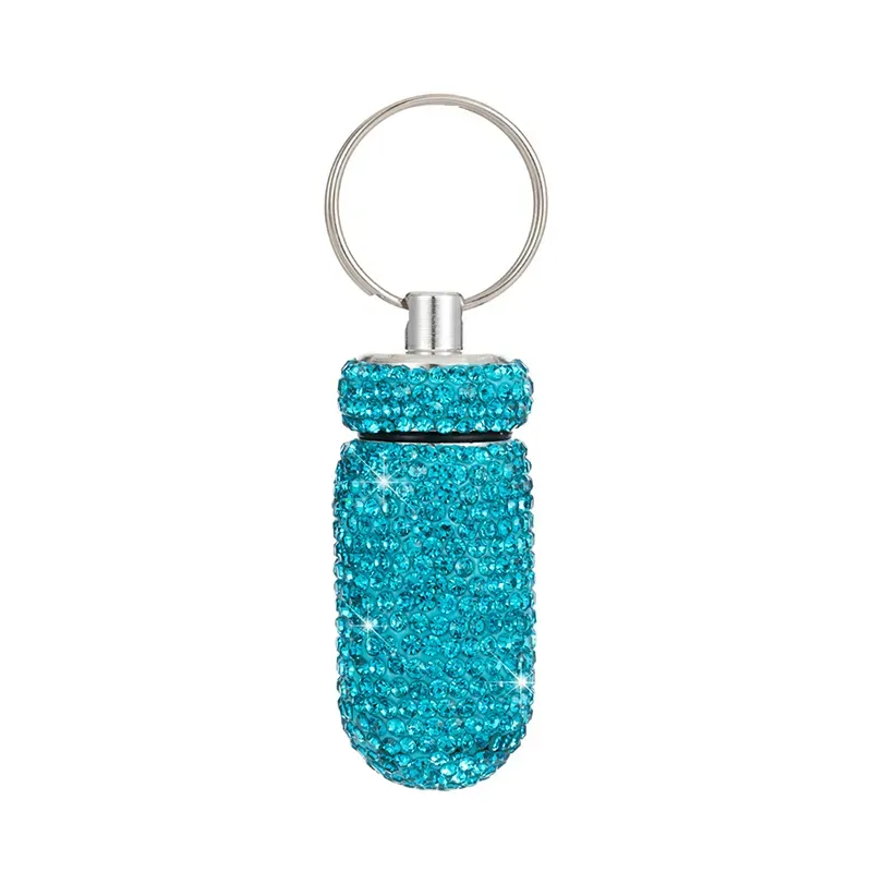 Bouteille Diamond Small Keychains Portable Aluminium Aluminium Aluminium Boîte de rangement du réservoir