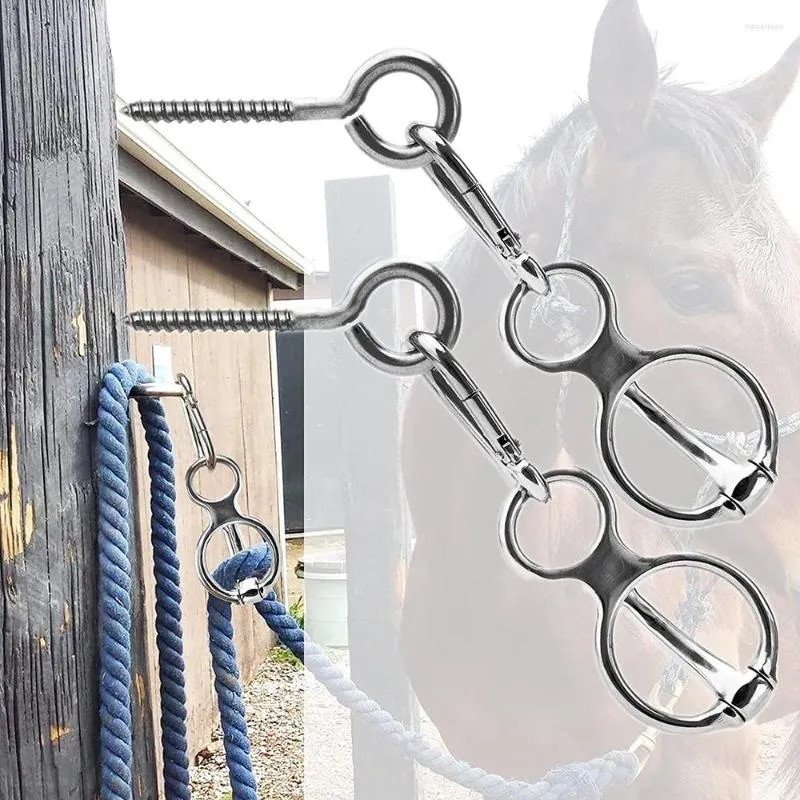 Professional Hand Tool Sets 2pcs Horse Tie Ring-304 Stainless Steel Ring Cross Ties For Horses Safty Training Equipment W