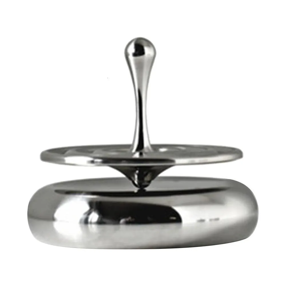 Gyro Spinner Silver Accurate Spinning Top,Portable Precision Metal Spinner Top Premium Exquisite Perfect Balance Desktop Gyro Vintage Totem Spinning Top Desk Little Fidget Decoration Metal Top