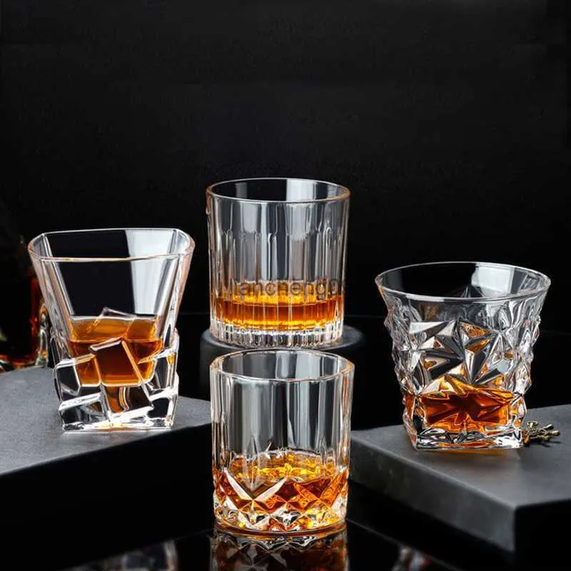 Europese Stijl Kristalglas Kwaliteit KTV Bar Whiskey Glas Huishoudelijke Bier Mok Water Cup Drinken Sap Cup Crystal Cutting Punk Cup L230620