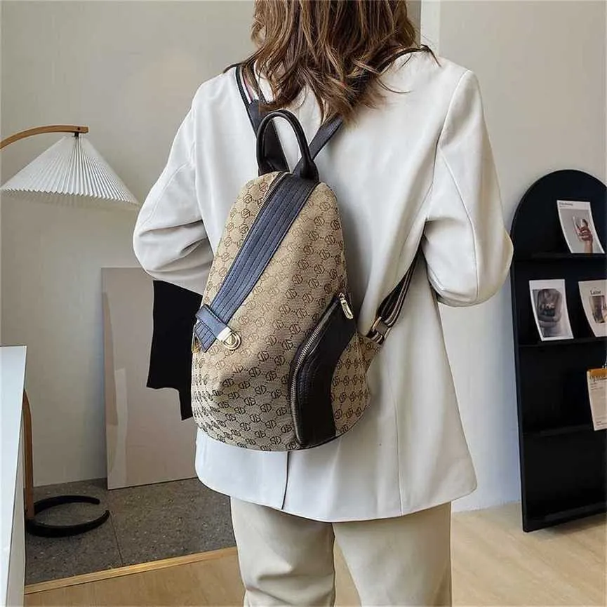 2023 Nuovo zaino Versione borsa da donna Versatile Borsa da libro in tela Borsa da viaggio semplice per il tempo libero Zaino monospalla moda 60% Outlet di fabbrica Vendita QSNS