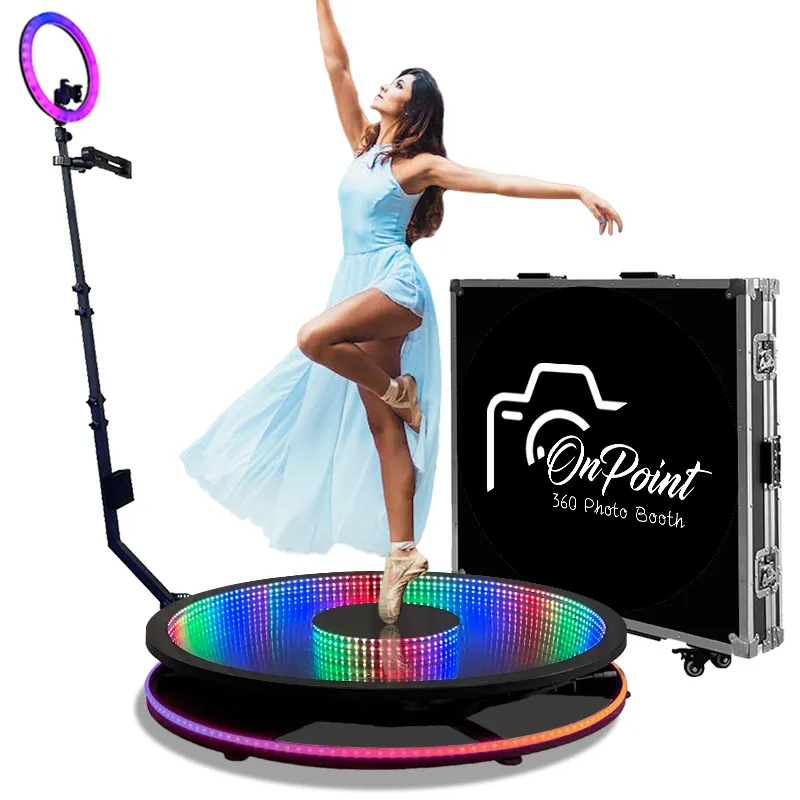 360 Photo Booth Bühnenbeleuchtung Automatisch rotierende Selfie 360 Kamera Photo Booth Spin Stand 360 Grad PhotoBooth Maschine für Partys