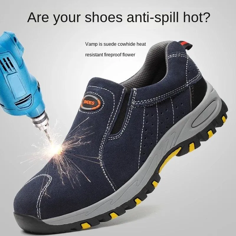 Bot Çelik Toe Güvenlik İş Ayakkabıları Erkekler 2022 Moda Yaz Nefes Alabilir Sıradan Botlar Erkeklerin İş Sigortası Ponka Sertifikasyon Ayakkabıları