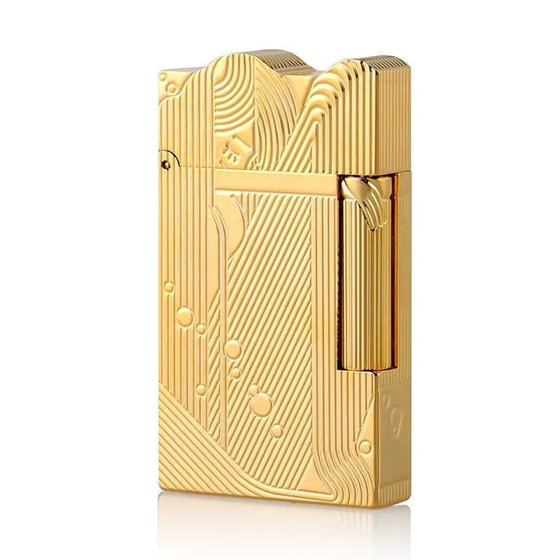 Nouveau classique son briquet en laiton or dormir sirène motif rétro kérosène feu hommes série cadeaux exquis L2Y6