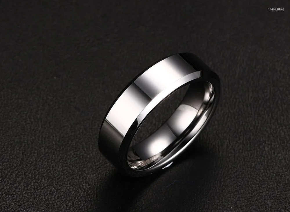 Wedding Rings EAMIOR Simple Trendy Tungsten Steel Men Ring Jewelry Engagement Accessory Polished Beautiful Band For Couples Lover