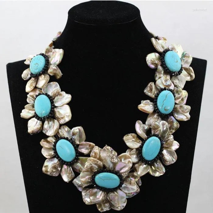 Ras du cou Unique Style Punk pierre perles collier bijoux à la main coquille fleur fiançailles pour les femmes TN145