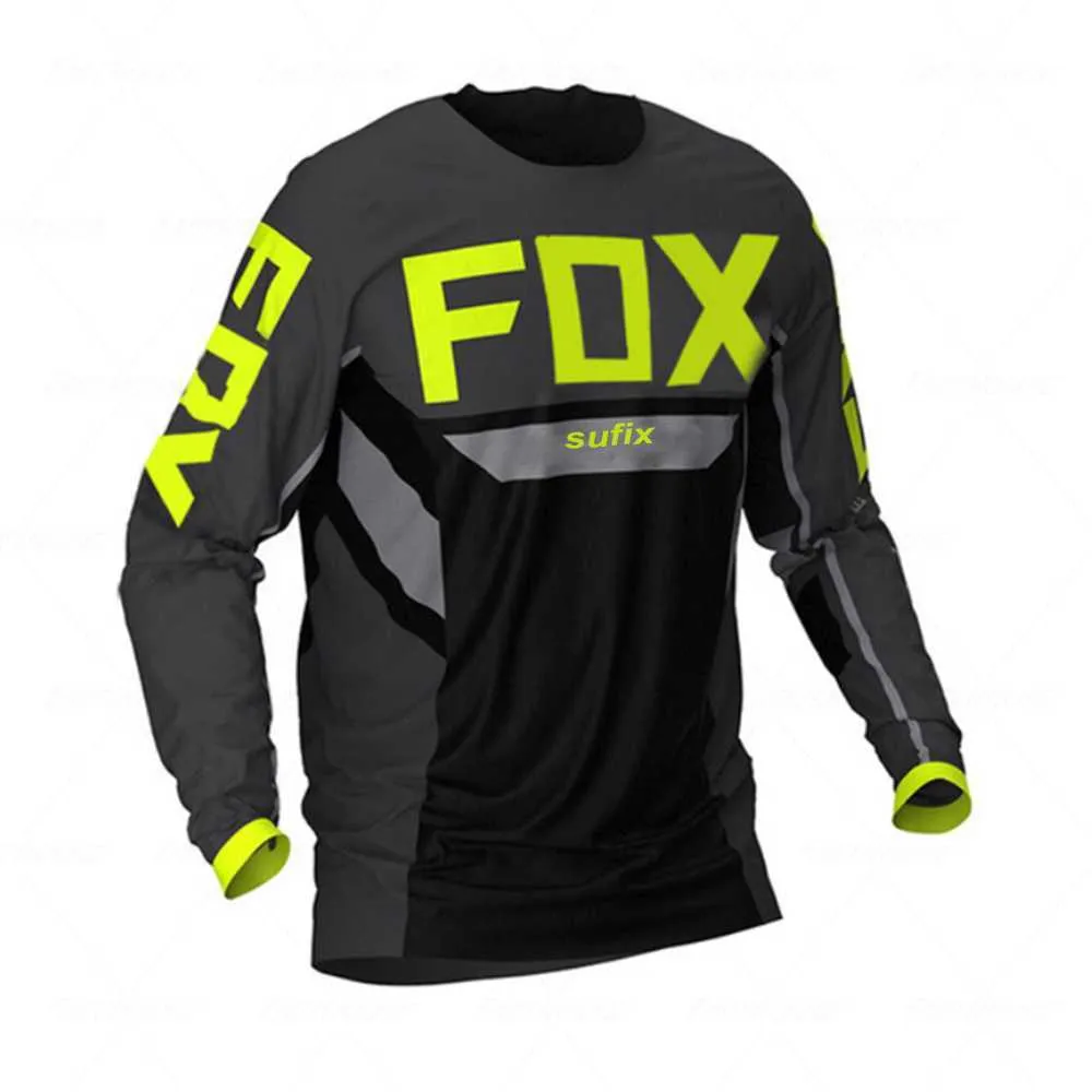 Herr t-shirts sufix fox sommar mtb road motocross skjorta män andningsbar mountainbike mtb långärmad racing snabbtorkande cykeltröja