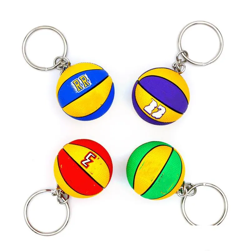 Keychains Lanyards Selling Pu Basketball 3D Sports Player Ball Key Chains Mini Souvenirs Keyring Gift For Sport Lover Keychain Dro Dhrjm