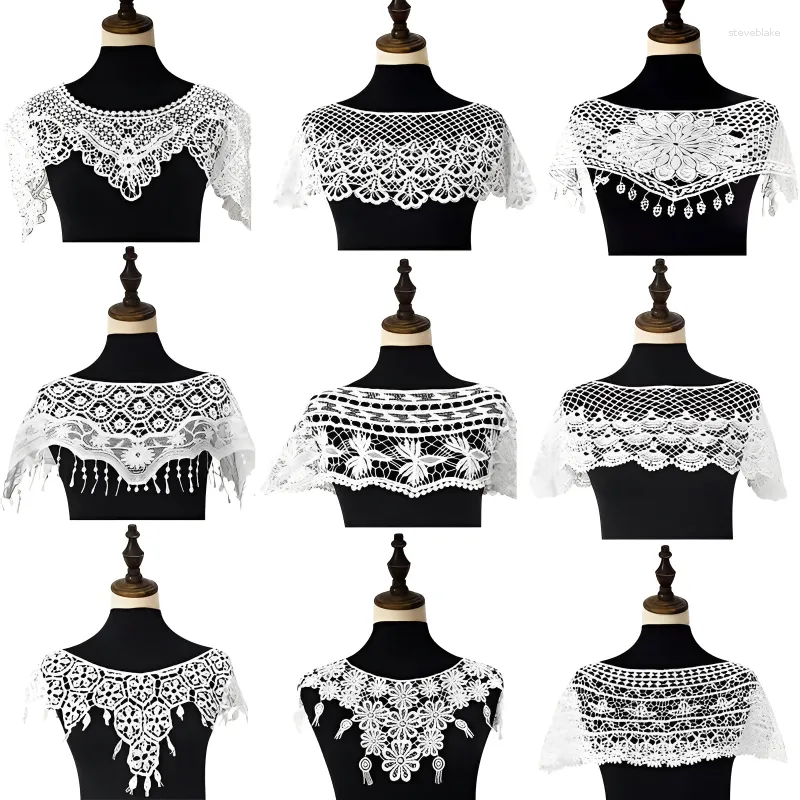 Sciarpe Hollow Pizzo all'uncinetto Collare falso Mantello Modello a conchiglia Pullover Scialle Avvolgere Nappe Decor Abito estivo Accessori moda