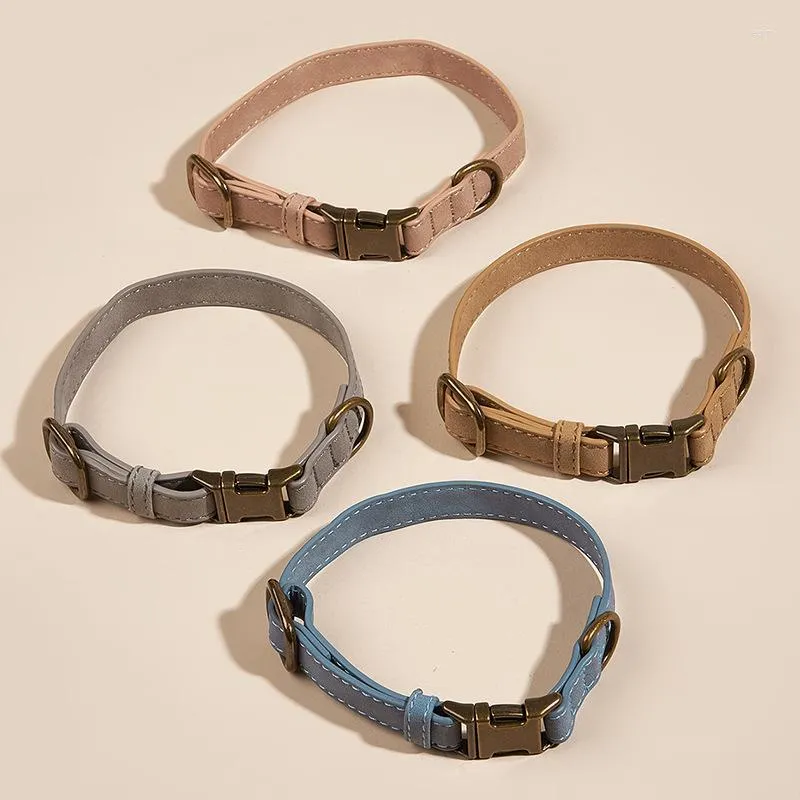 Hundehalsbänder, verstellbares PU-Lederhalsband mit mattem Finish, wasserdicht und erstickungssicher