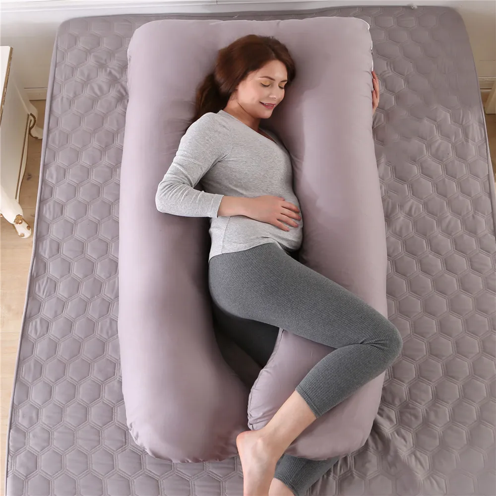 Acquista Cuscino per maternità a forma di U e federa in puro cotone per  gravidanza, comodo cuscino per dormire per donne incinte