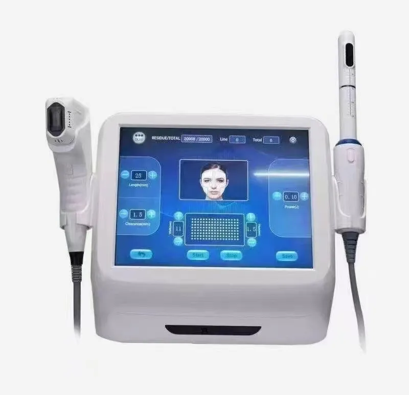 Skönhetsmaskin 2 i 1 Portable 4D HIFU Anti Wrinkle Portable 3D Mini HIFU Ansikt Lyft Vaginal Draw HIFU Machine