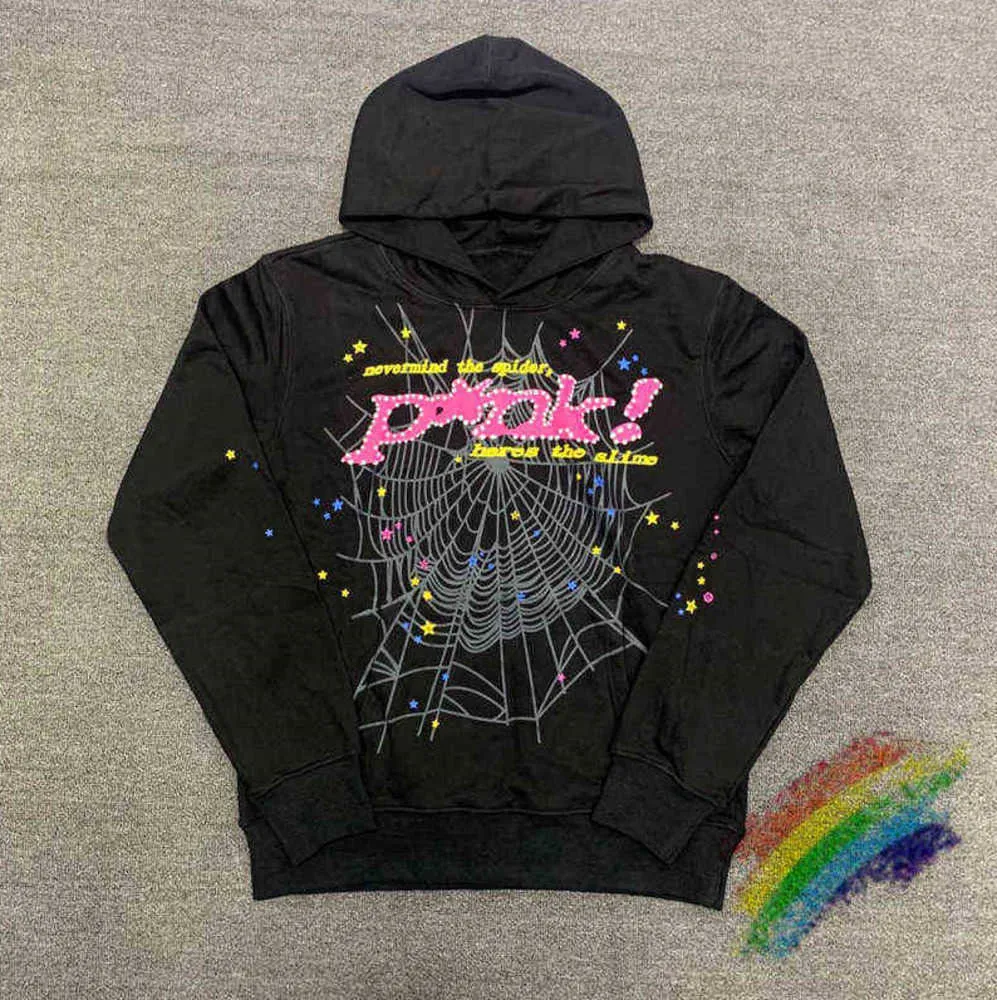 Puff Print Sp5der Young Thug 555555 Angel Hoodie Мужчины Женщины Высококачественная тяжелая ткань Паутина Толстовки Пуловер Tidal flow design 625ess