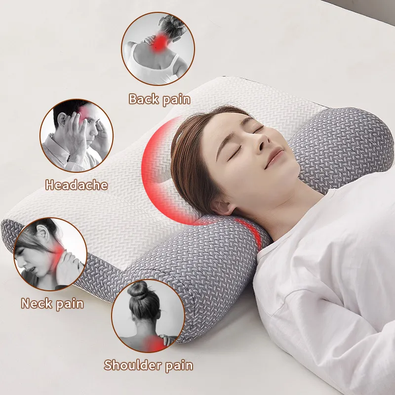 Kissen Ergonomisches Kissen 3D SPA Massage Nackenkissen Trennwand Schützen Sie den Nacken für alle Schlafpositionen Helfen Sie beim Schlafen Kissen Bettwäsche 230627