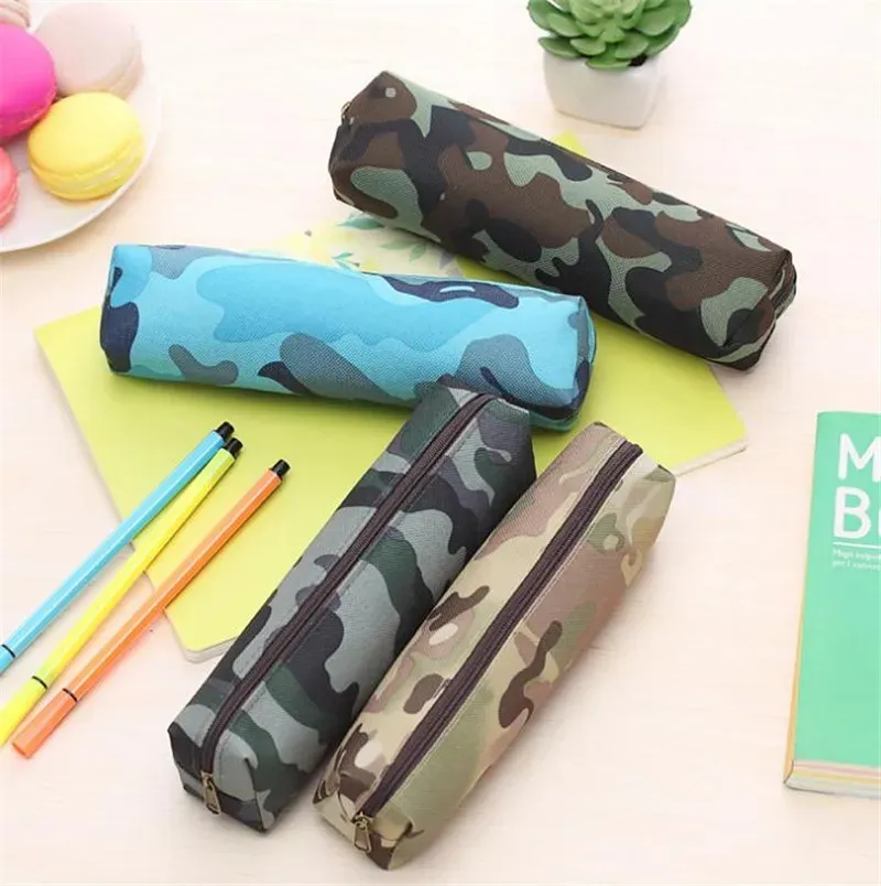 Camouflage étui à crayons pour garçons et filles fournitures scolaires pochette à fermeture éclair 4 couleurs sac à crayons dc782