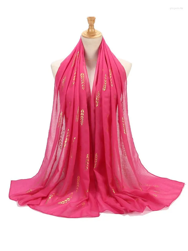 Foulards 2023 été élégant femmes foulard en soie plage Wrap châle brillant or imprimé crème solaire Bandana Hijab Mujer foulard paréo Foulard