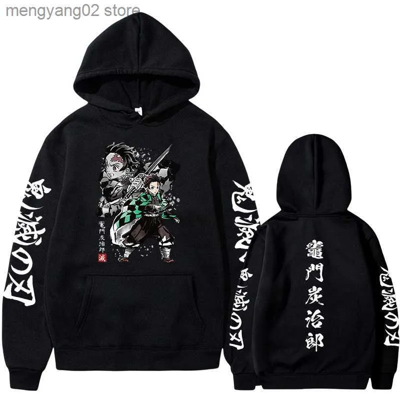 Men's Hoodies Sweatshirts Demon Slayer Anime Hoodie 2023 Hot Sale Pullovers Sweatshirts Kamado Tanjirou Graphic Printed Tops Casual Hip Hop Streetwear T23628