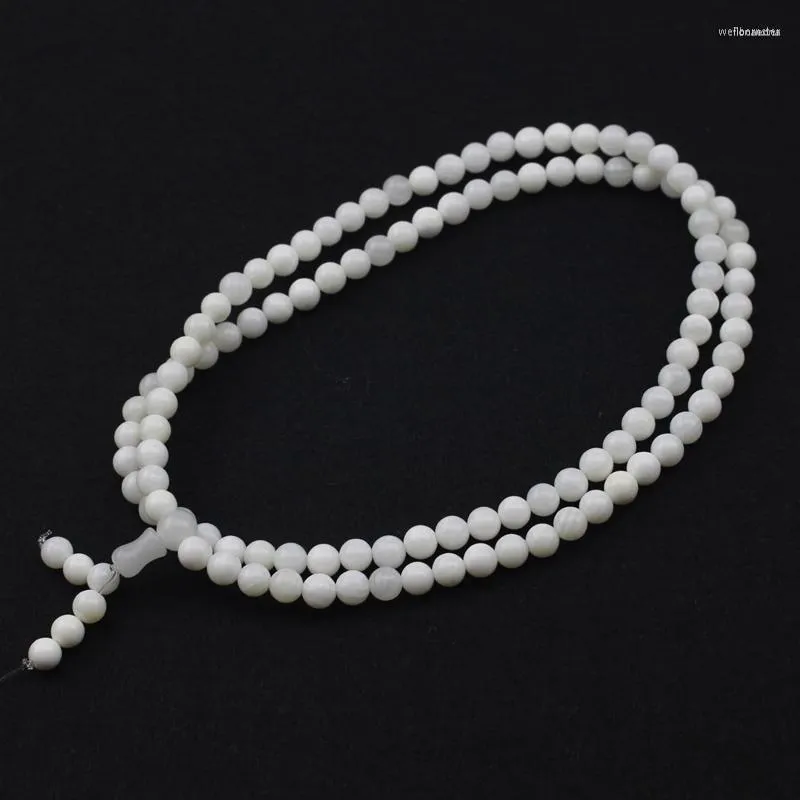 Strand 6mm Natural Tridacna (shell) Jade Pulseira Oração Buddha Mala Colar Os Sete Tesouros Do Budismo