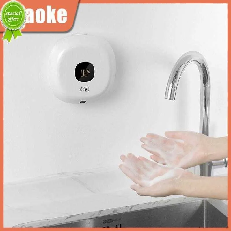 Dispenser automatico di sapone senza contatto da 400 ml in schiuma per il lavaggio delle mani, montaggio a parete elettrico con ricarica USB | Leroy Merlin