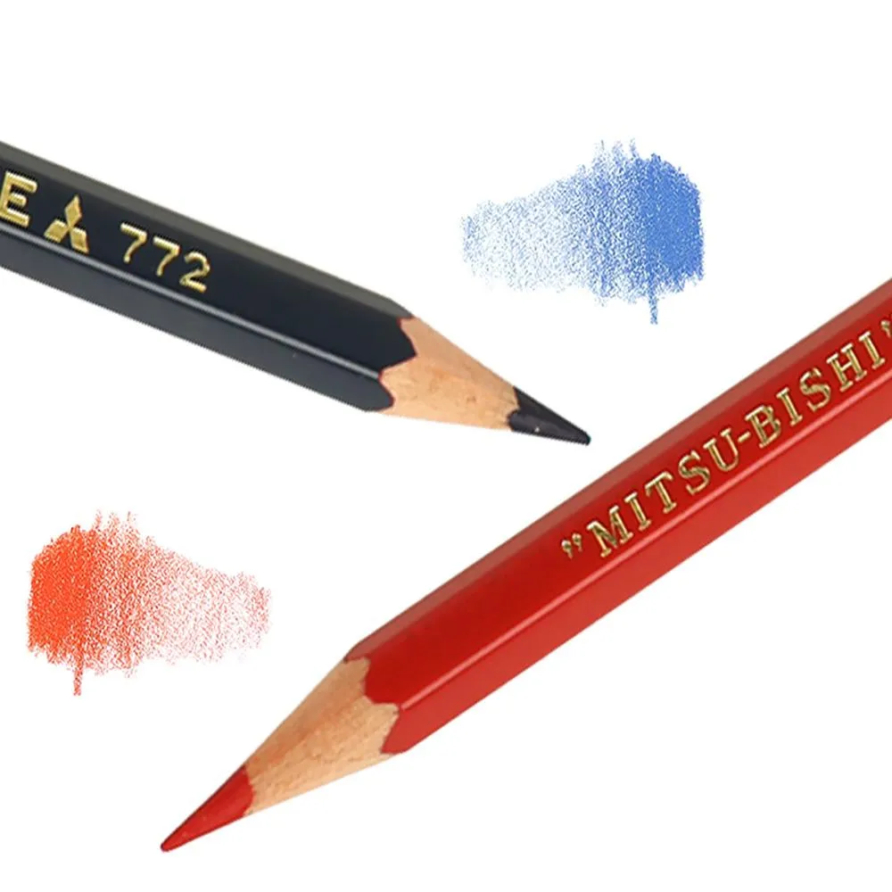 Marker Japan Importiert Uni 772 Bleistift Zweifarbiger doppelköpfiger sechseckiger Stift Roter und blauer Markierungsstift Löschbares wasserfestes Briefpapier