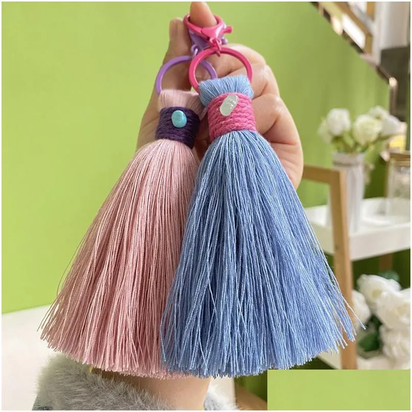 Handmade Cotton Thread Tassel Keychain With Tassel Pendant Ethnic Garden Accessory For Fashionable Bag Drop Delivery Available From Keychainshop 3.56 DHgate.Com