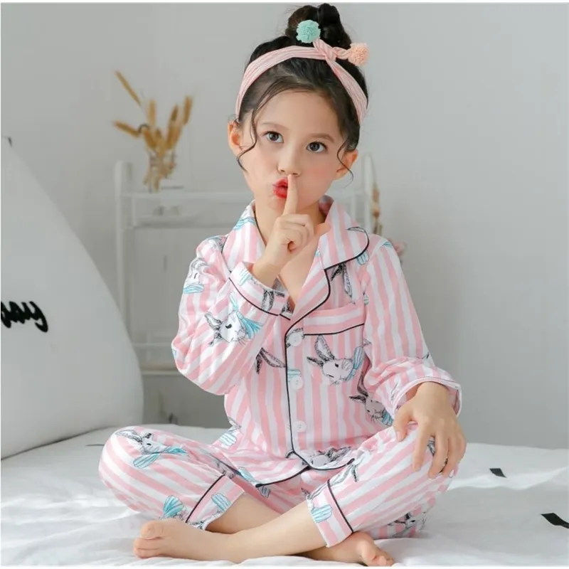 Kleidung Sets Kinder Pyjamas Baumwolle 2023 Frühling Kinder Cartoon Homewear Anzug Mädchen Casual Langarm Weihnachten Pyjamas Set Nachtwäsche 230627