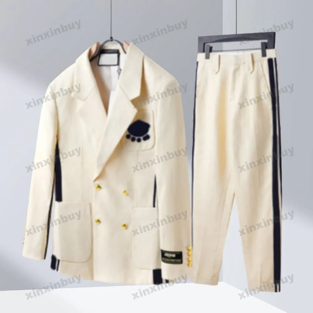 xinxinbuy Hommes designer Manteau Veste Paris Lettre Jacquard Motif tissu à manches longues femmes beige kaki bleu S-2XL