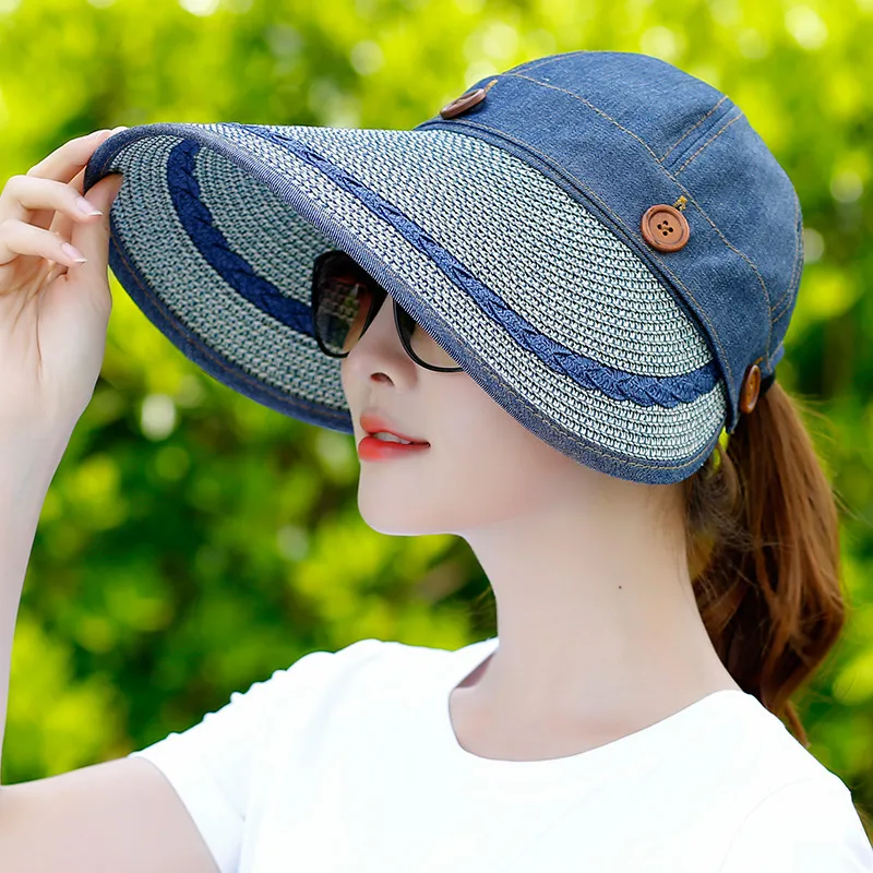 Commercio all'ingrosso del cappello delle donne del cappello del sole di modo di stile coreano fresco traspirante e resistente al sole del nuovo cappello di Sun di corsa all'aperto di estate