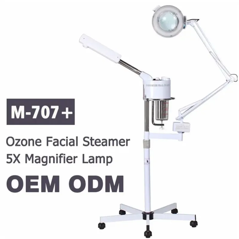 Máquina de pulverização de ozônio 50Hz-60Hz Vapozone Facial Steamer 5X Lupa Lamp Home Spa Vaporizador Vaporizador Facial Skin Face Beauty