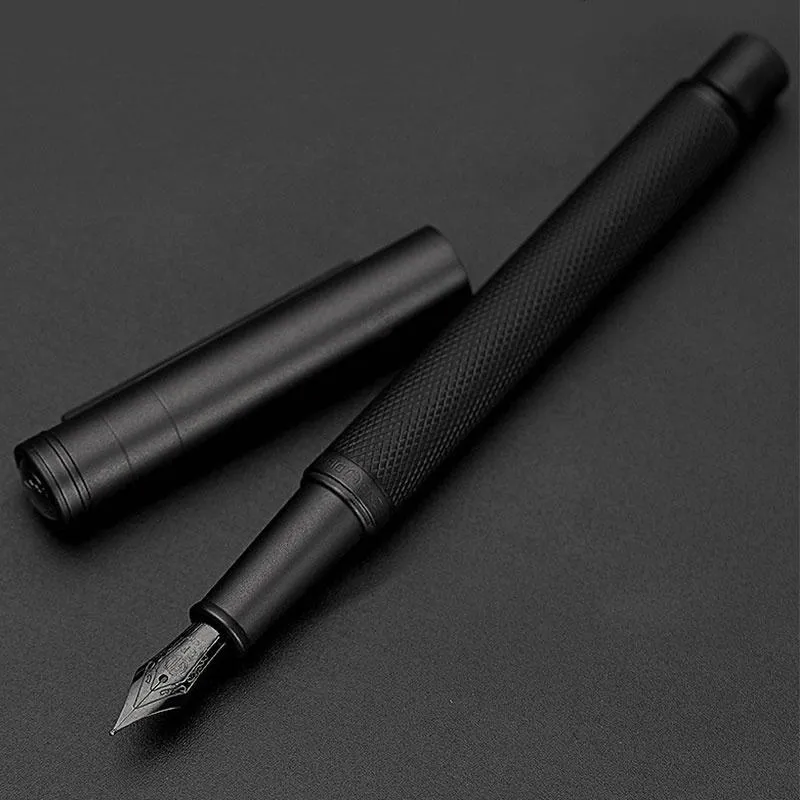 PENS MATTE Black Forest Fontein Pen Extra Fine Nib Classic Design met Converter en Metal Pen Box Set Stationery School Supplies