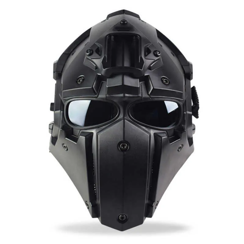 Taktiska hjälmar Taktisk utomhusridningshjälmmask All-in-One Helmet Tactical Helmet CS Full-Face Hjälm Portable Multifunktionell Bullet-ProofHKD230628