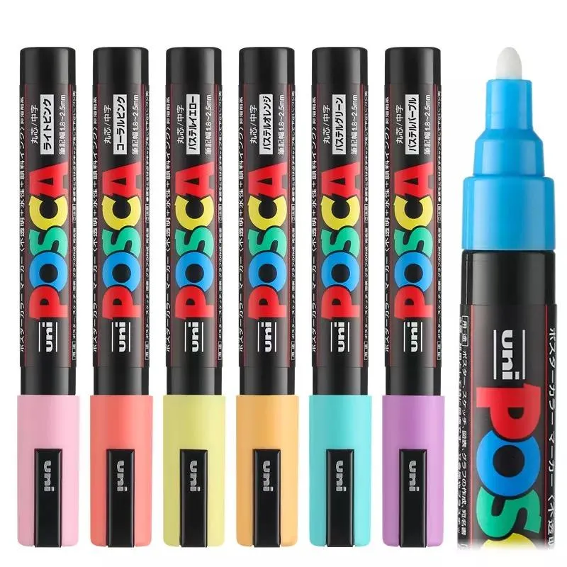 Pennor uni POSCA PC3M/1M/Advertising Graffiti Pen Highlighter Iong IAsting Nonfading Marker Pen Set 24 Colors