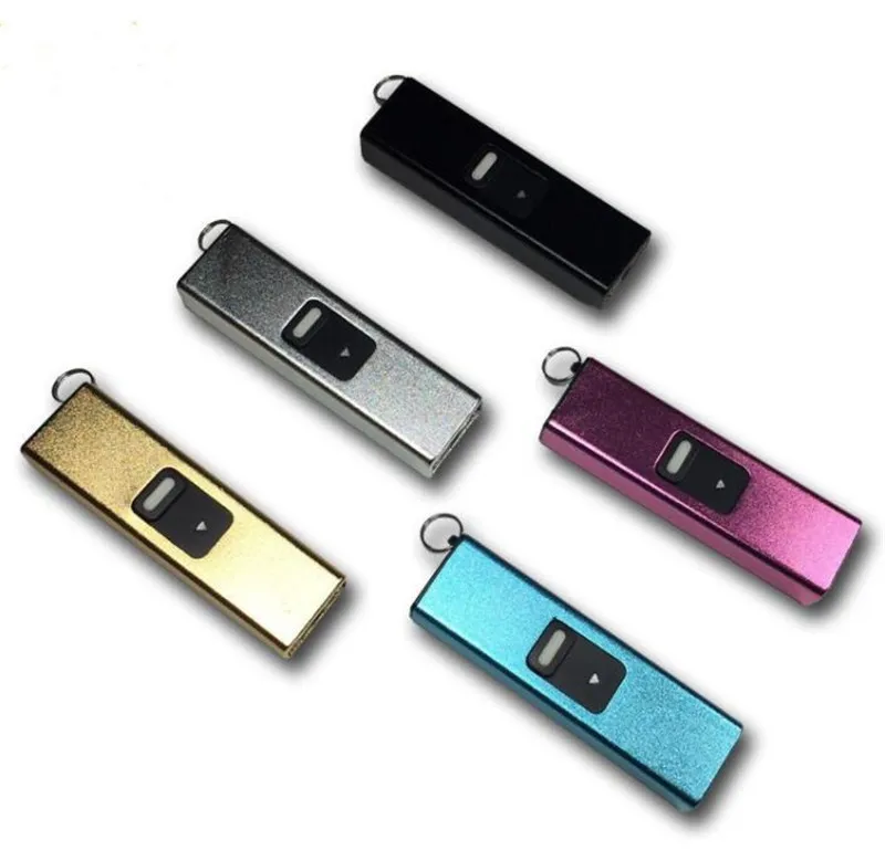 Portable Self Defense Keychain Mini Electric Lighter Shocks With Light Flashlight Key Chains Outdoor Safety 5 Colors