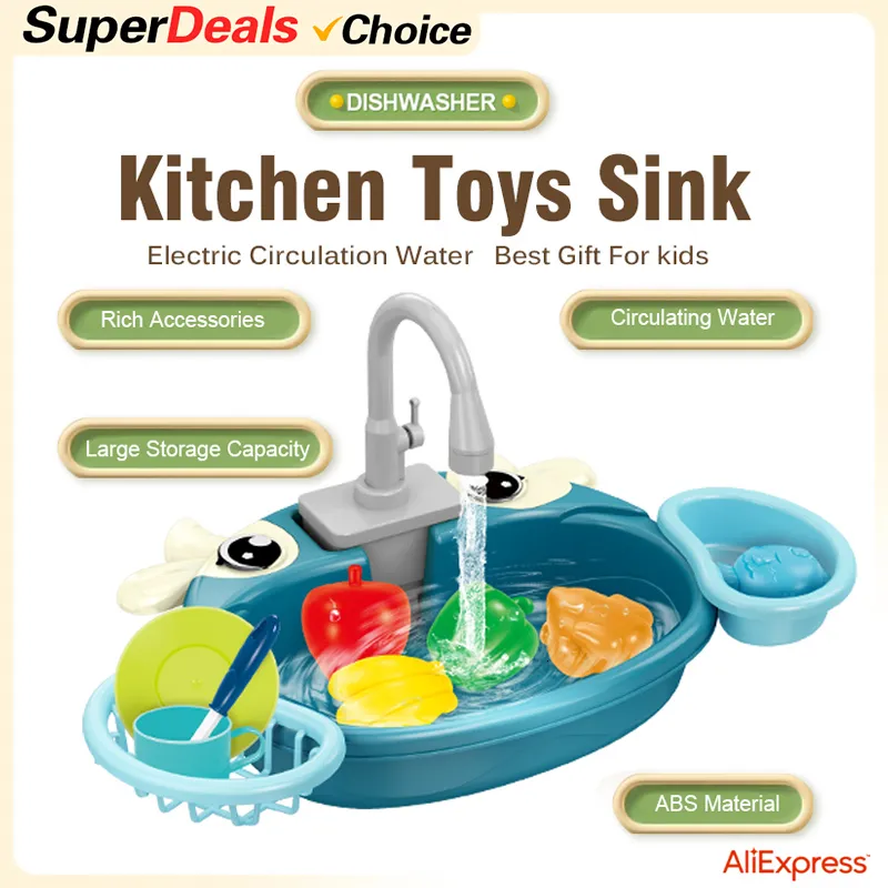 Kitchens Play Food Choice Play House Toys Pretend Play Children's Kitchen Wash Basin Sink Kids Kitchen Set Toy For Boys Girls Kids Gifts 230627