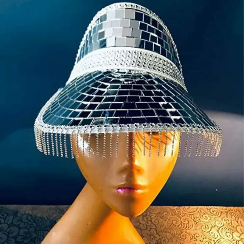 Discokugel-Cowboyhut Handgemachter Cowboyhut aus verspiegeltem Glas  Geeignet für Party-Versammlungen Rave-Mode-Hut