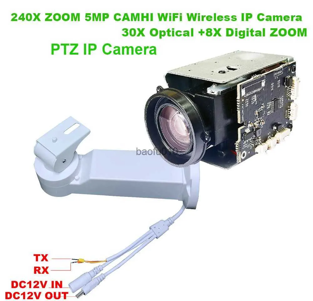 P/T beugel Draadloze wifi 5MP 240X ZOOM Humanoïde SONY IMX 335 IP Camera DV Recorder Ondersteuning SD MIC Luidspreker L230619