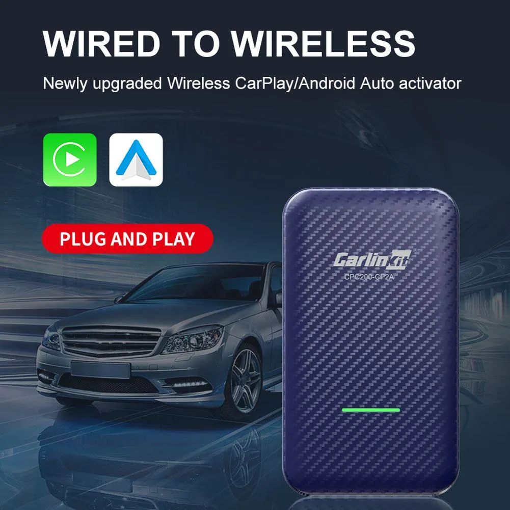 Accueil Carlinkit 4.0 DLA Przewodowego do bezprzewodowego adaptora carplay Android Auto Box Dongle Niebieski Samochodowy Odtwarzacz Multim