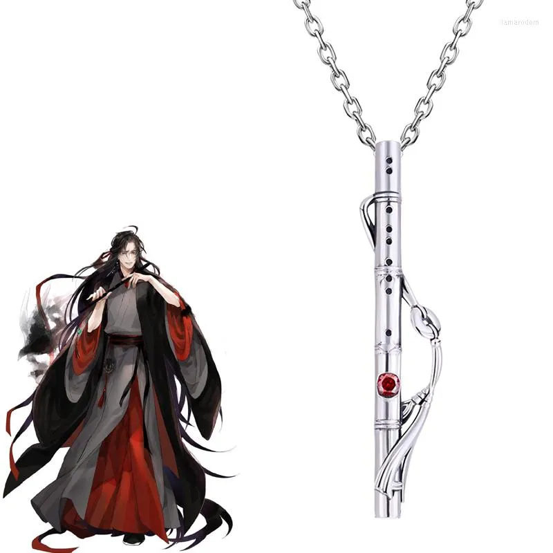 Collares pendientes Anime Mo Dao Zu Shi collar gran maestro de cultivo demoníaco Wei Wuxian Lan Wangji Cosplay flauta cruzada gargantilla joyería