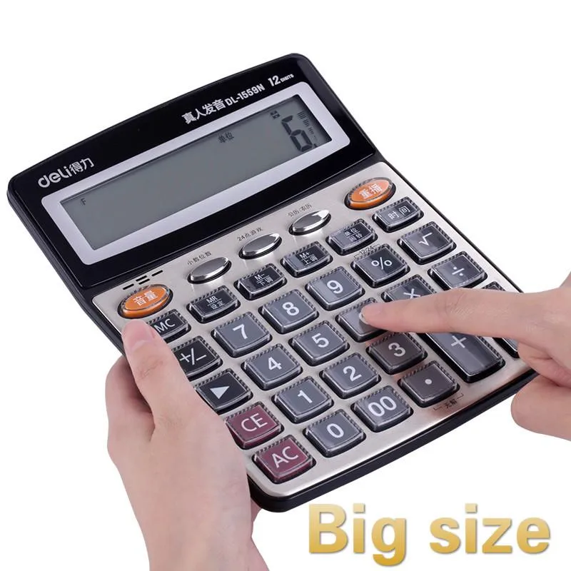 Calculators Large Office Financial Calculator Human Voice Office Crystal Big Button Screen Calculator Finance Calculadoras Small Calculator