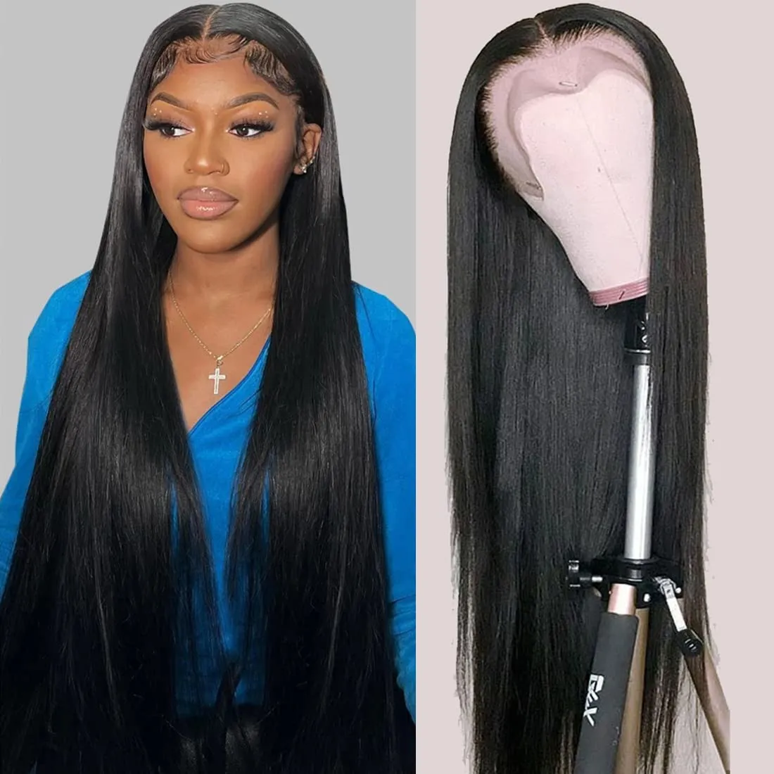 HD Transparent Wig Glueless Brazilian Straight Lace Front Wigs 4X4 Lace Closure Wig Human Hair PrePlucked
